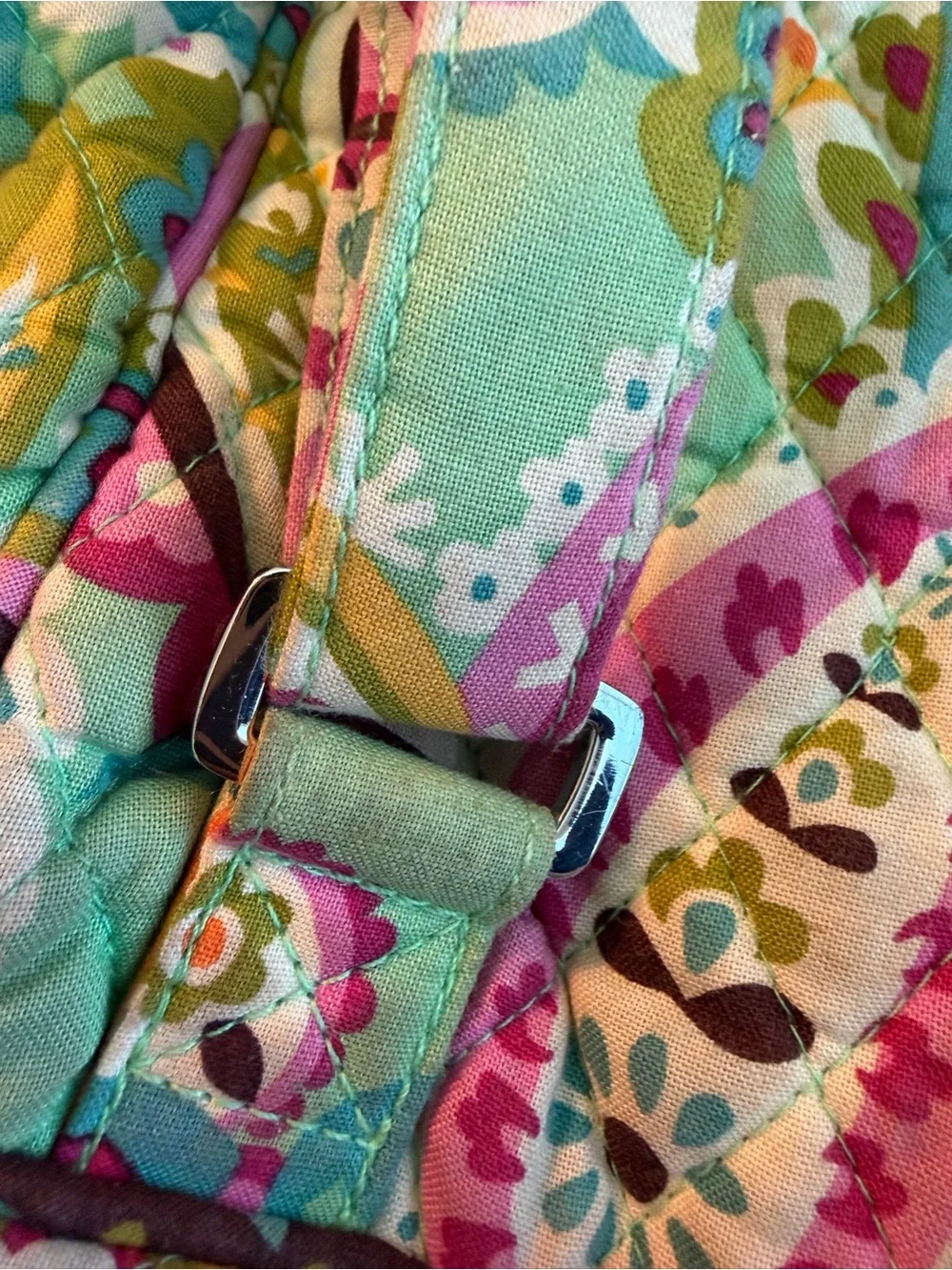 Vera Bradley-Inspired Quilted Turquoise Floral Backpack
